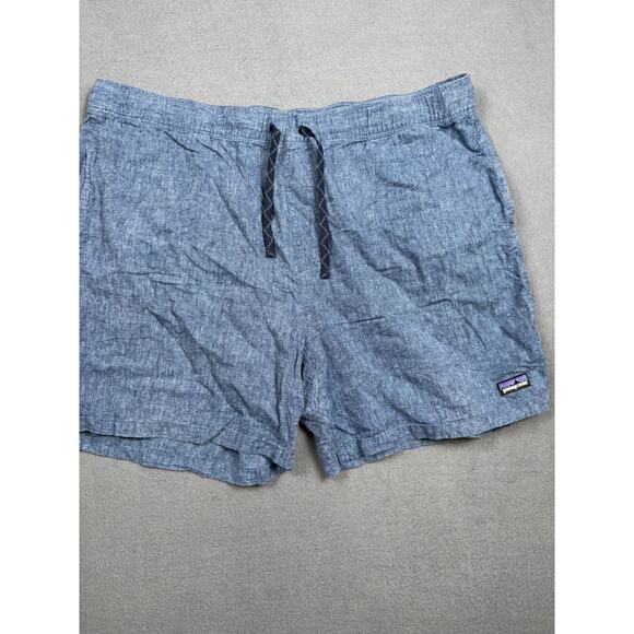 Patagonia Baggies Shorts Mens XXL 2XL Blue 5" Chanvre Cotton Outdoor Hiking - Picture 1 of 9